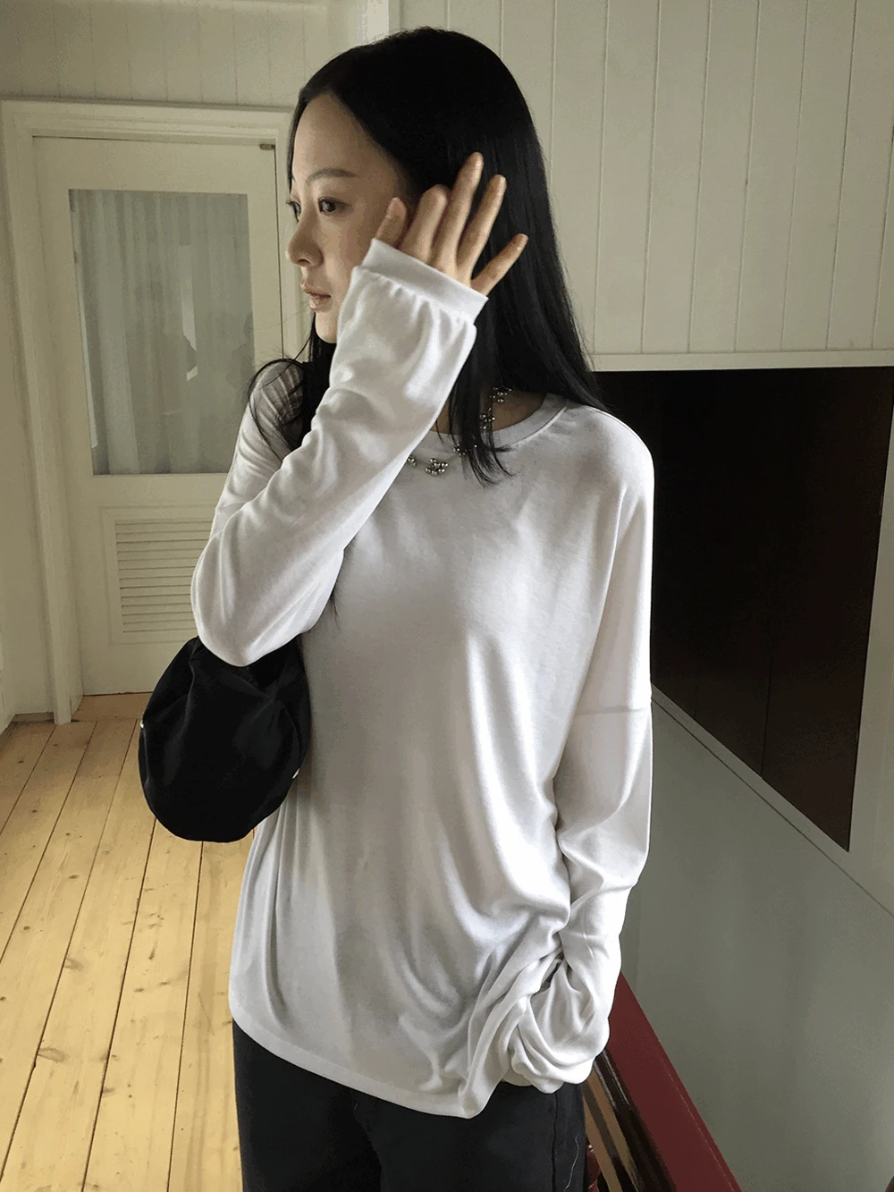 루터 오버핏 찰랑 긴팔티 (5c)