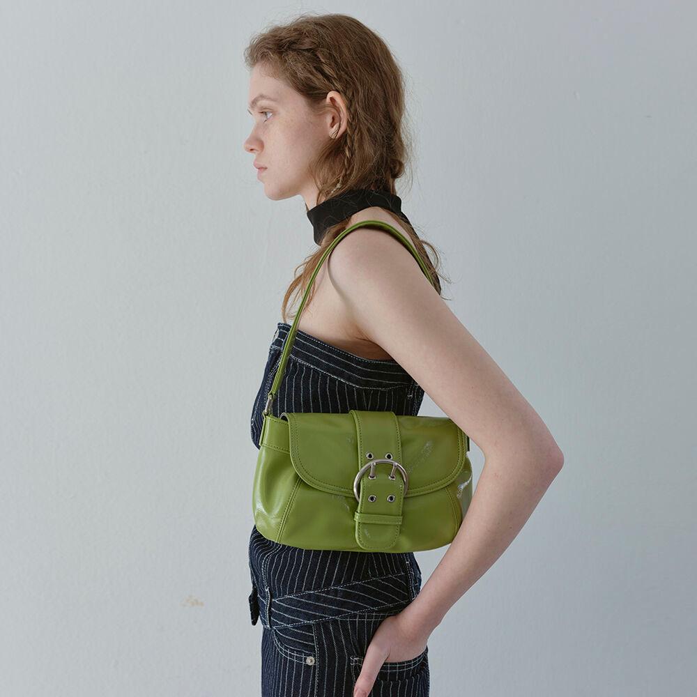 BUCKLE BAG, LIME GREEN