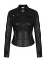 Slim Leather Biker Jacket In Black