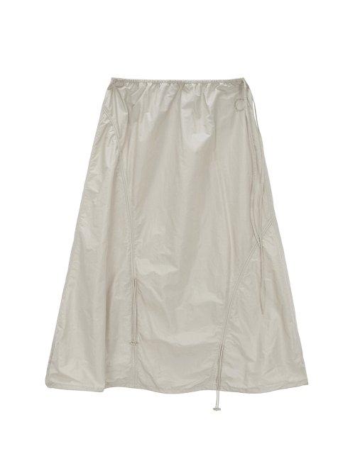 PUCKERING NYLON SKIRT IN LIGHT BEIGE