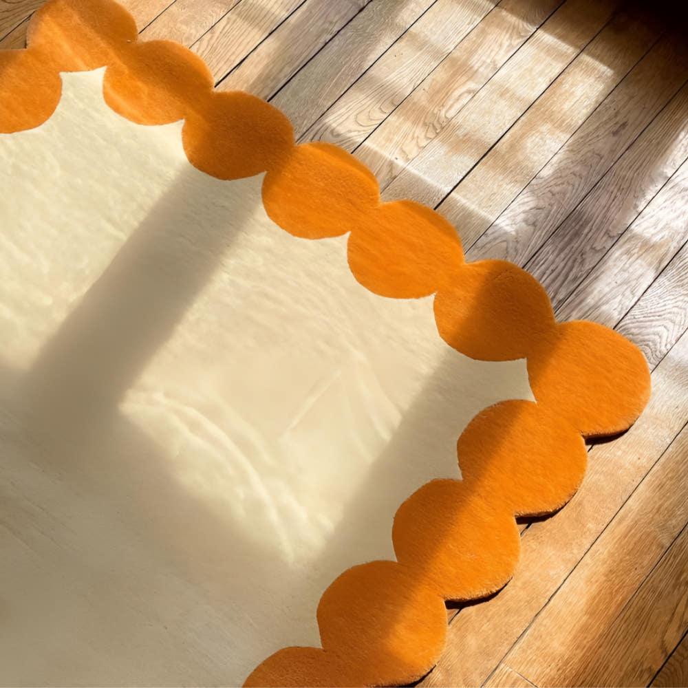 워셔블 거실 식탁 러그 카페트 사계절 단모 러그 140x200cm 오렌지