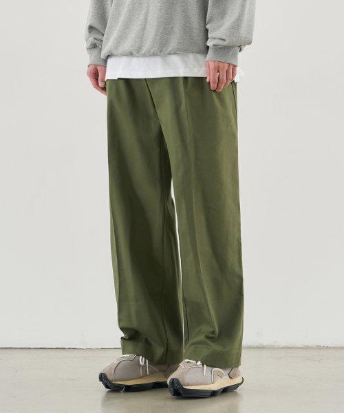 와이드 밴딩 치노 팬츠 [KHAKI]
