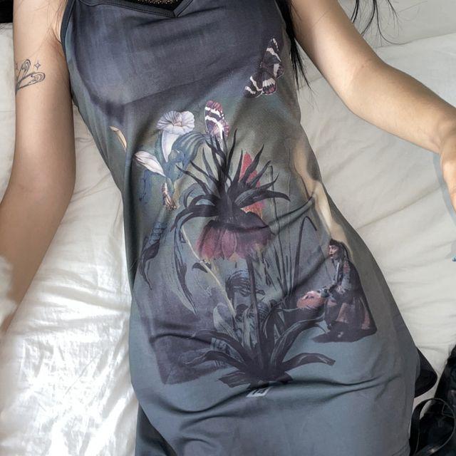 스트랩 오리엔탈 미니 원피스