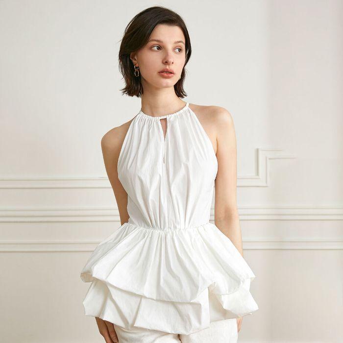 YY_Halterneck balloon sleeveless top