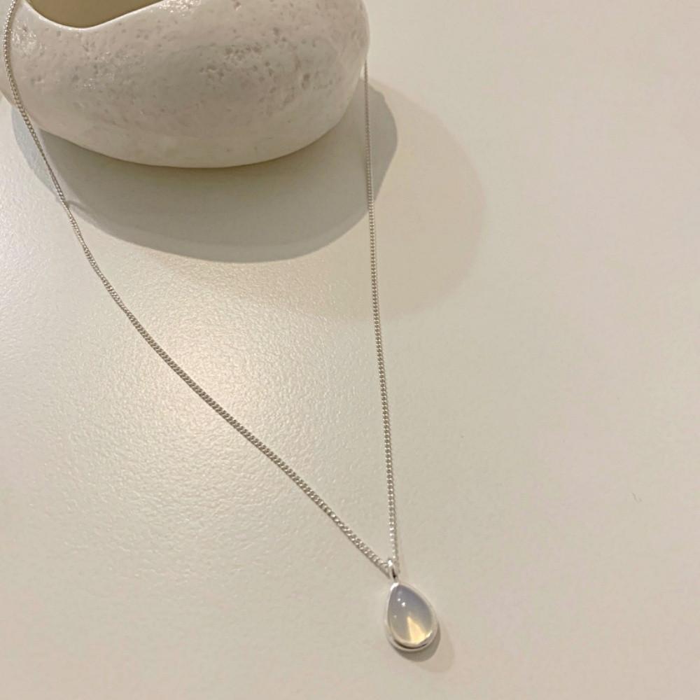 silver925 오팔 원석 물방울 목걸이