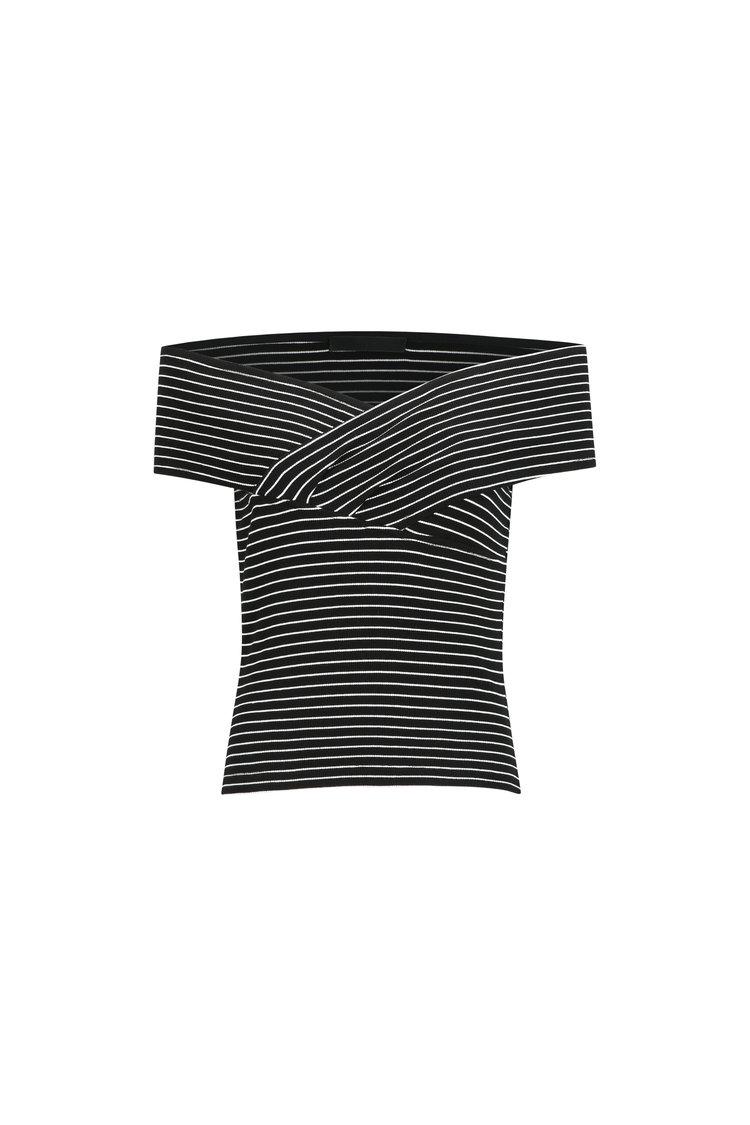 CROSS-OVER OFF-SHOULDER TOP