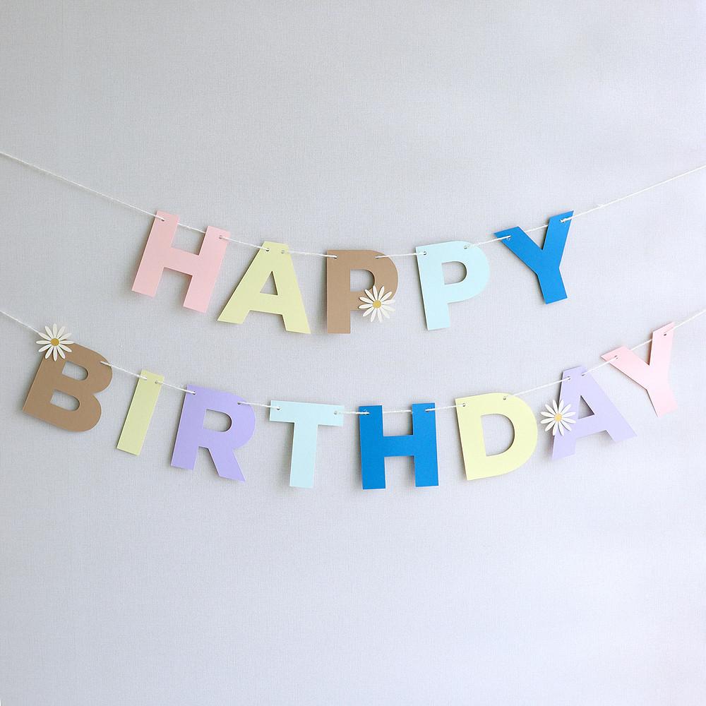 Happy Day 컬러풀 생일 기념일 가랜드(숫자, Birth 문구선택)