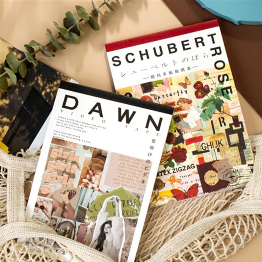 빈티지 감성 소품/인물 인스 다꾸 50장 스티커북 2종 다이어리레시피