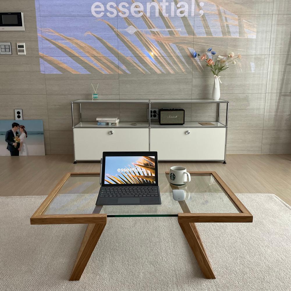 거실 소파 테이블 Flat Coffee Table 낮은 카페테이블