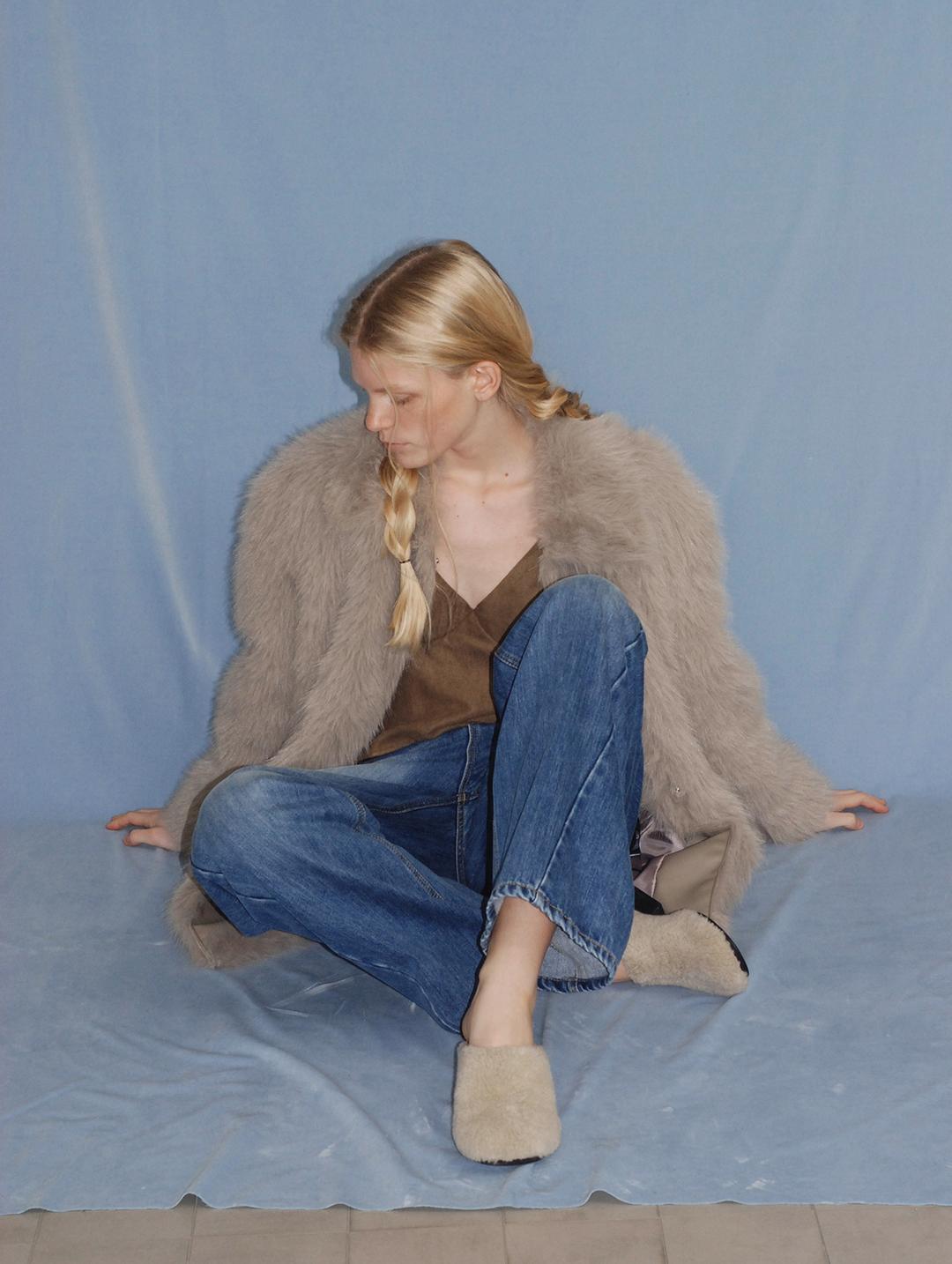 Fluffin fur jacket - grey