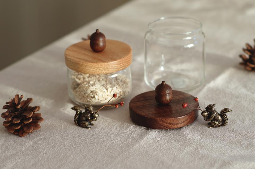 acorn glass jar