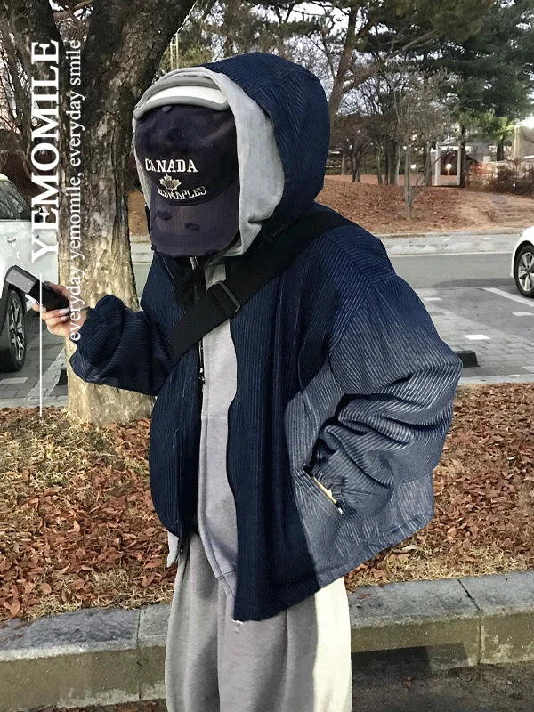 [unisex] 힐슨 스트라이프 후드 점퍼