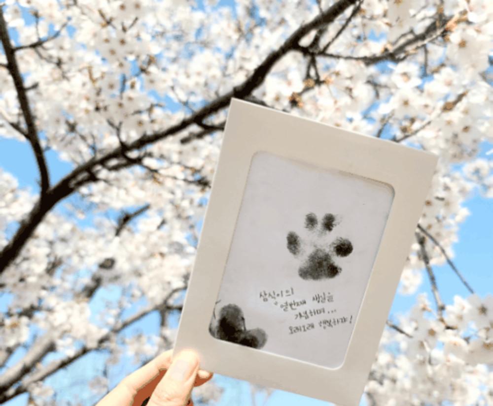 [1+1] 강아지 고양이 발도장꾹추억꾹 발도장 액자 이젤 세트 [CISMAS]
