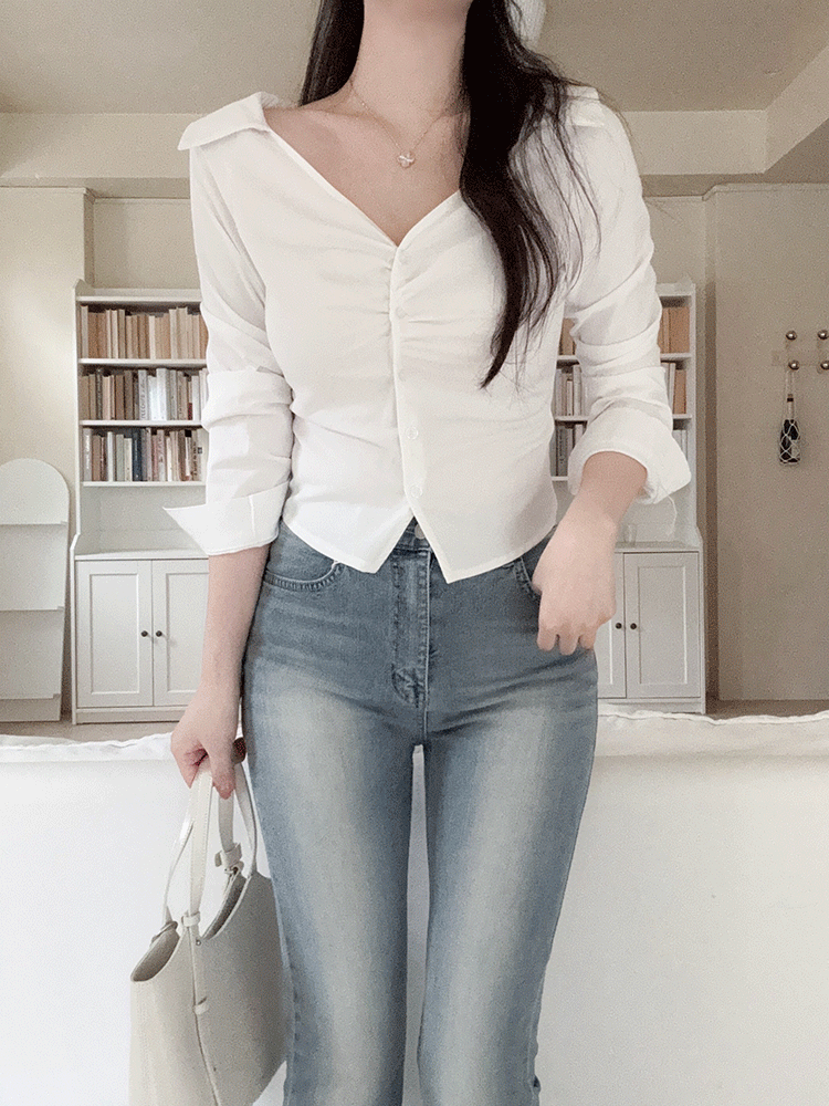 와이 스트랩 슬림핏 셔츠