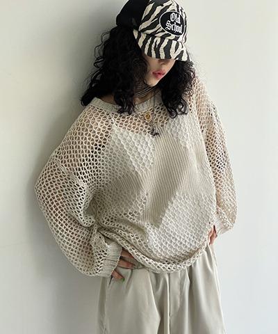 [당일발송] Star mesh Top / 2color