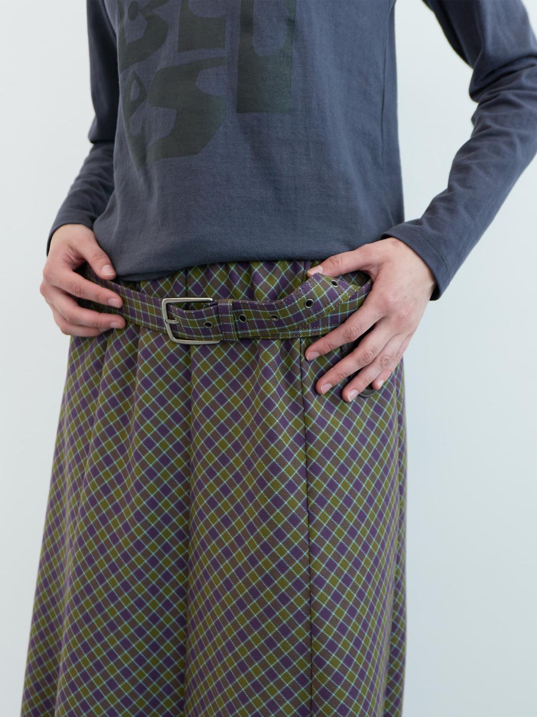 클래식 체크 벨트 (Khaki Check)