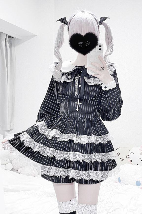 【MA*RS】【２点SET】クロス刺繍ティアードセットアップ - BLK/ホワイト size-F-Ma*rs WebStore by LiLimPark