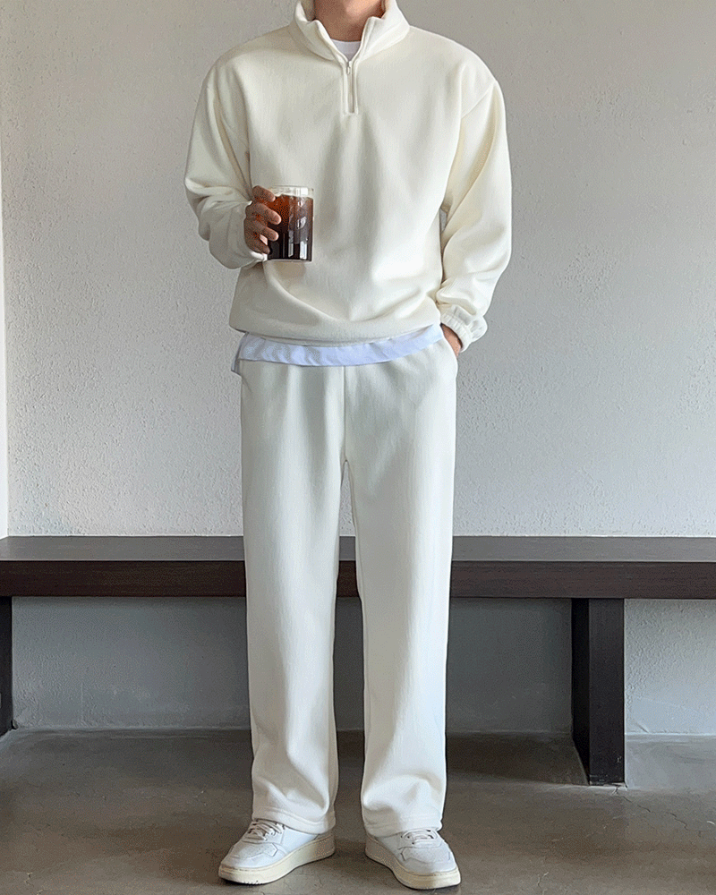 베어 기모 반집업 아노락 맨투맨와이드팬츠 & 조거팬츠 세트 [당일발송]