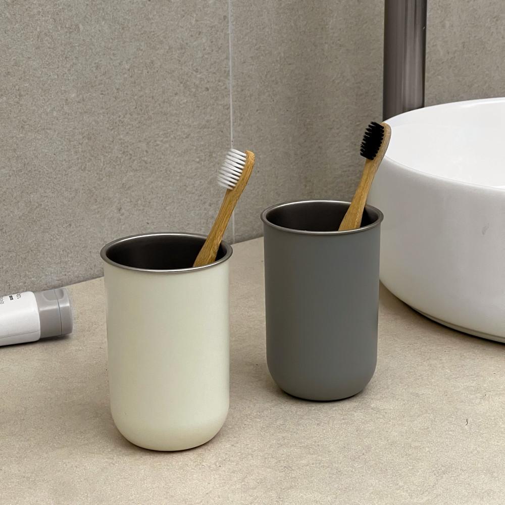 304 스텐 양치컵 세트 욕실 양치질 화장실컵 아이보리