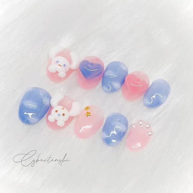 ʚ입점 할인ɞ 산리오 시나모롤 파스텔 헤븐 수제네일팁
