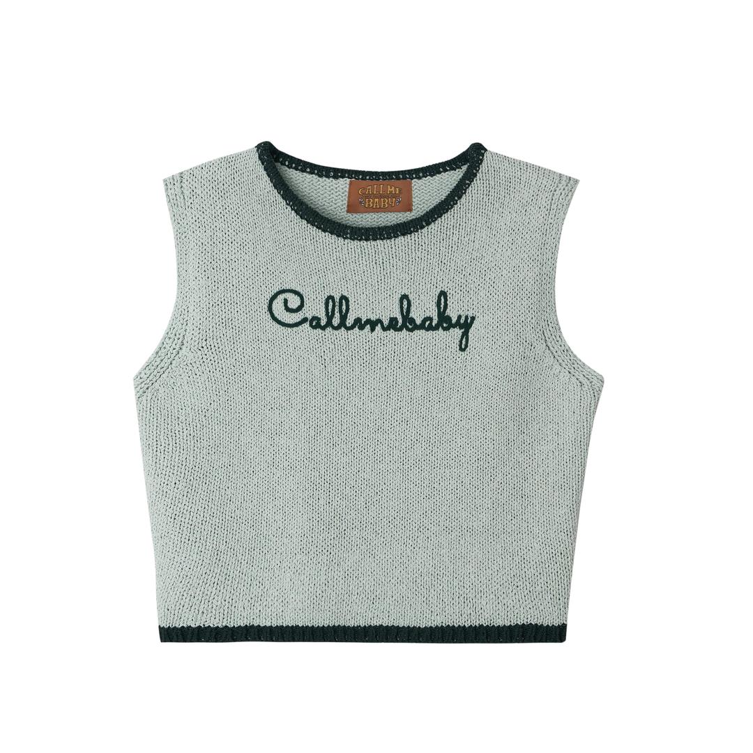 Two Tone Knit Vest _ Mint
