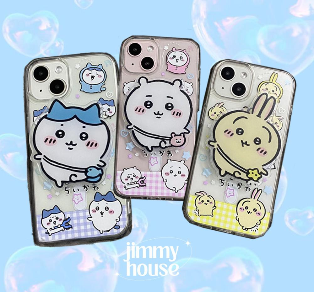 지미하우스 치이카와 하치와레 모몽가 먼작귀 아이폰 케이스 그립톡 휴대폰 14pro 13