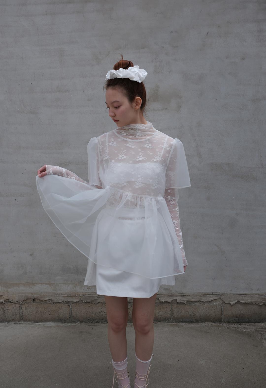Organza Puff Blouse, 3color