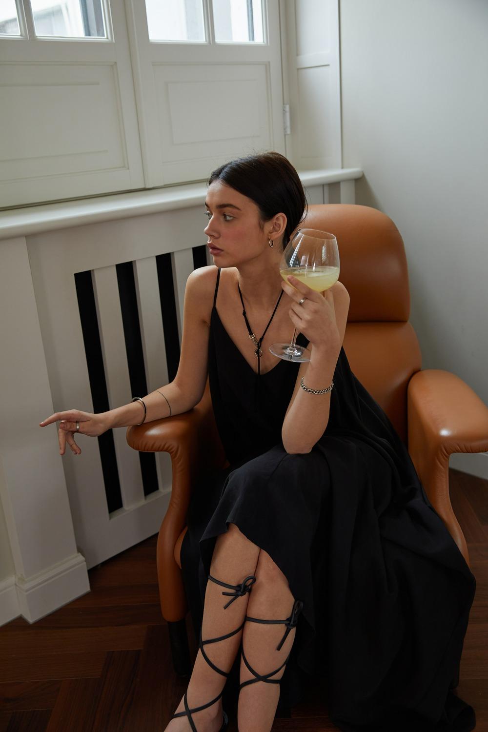 Soft Maxi Long Dress / Black