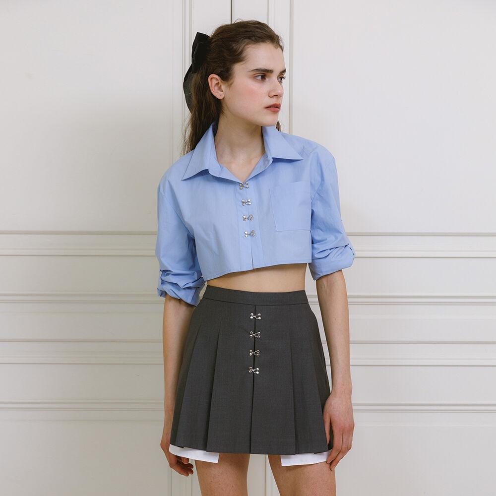 Crop hook shirt (blue)