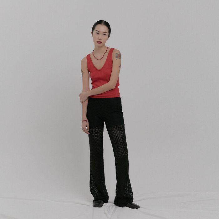 LACE BANDING PANTS [BLACK]