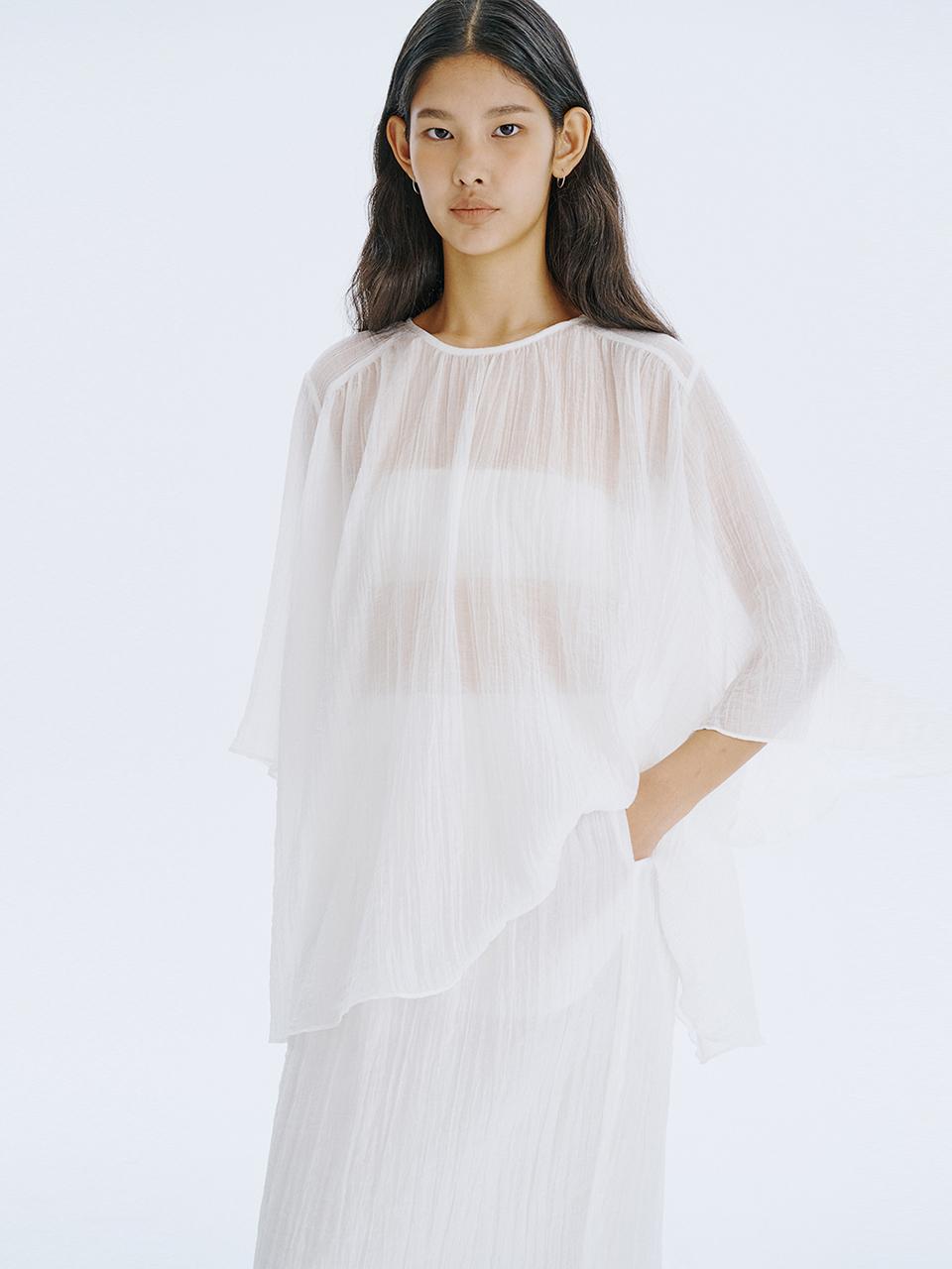 Plisse Blouse_White