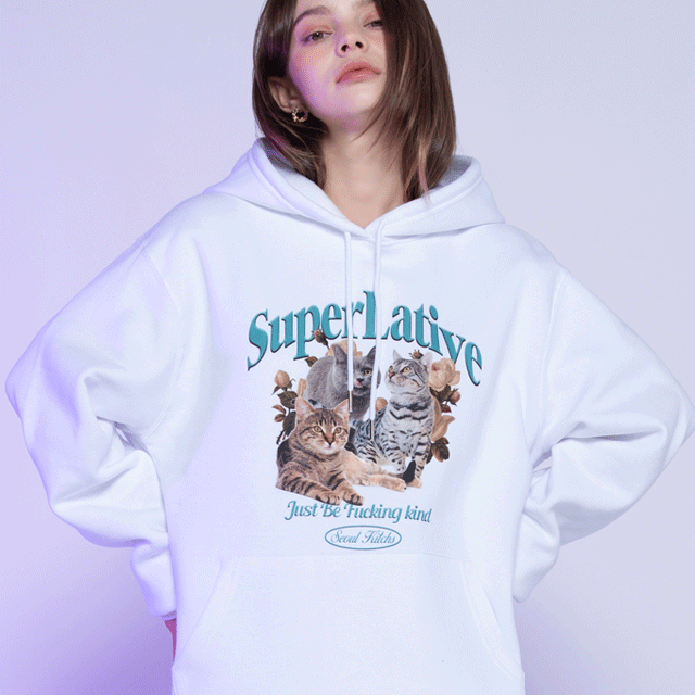 슈퍼레이티브 - FLOWERCATS (SSHSP-2075) 기모 후드