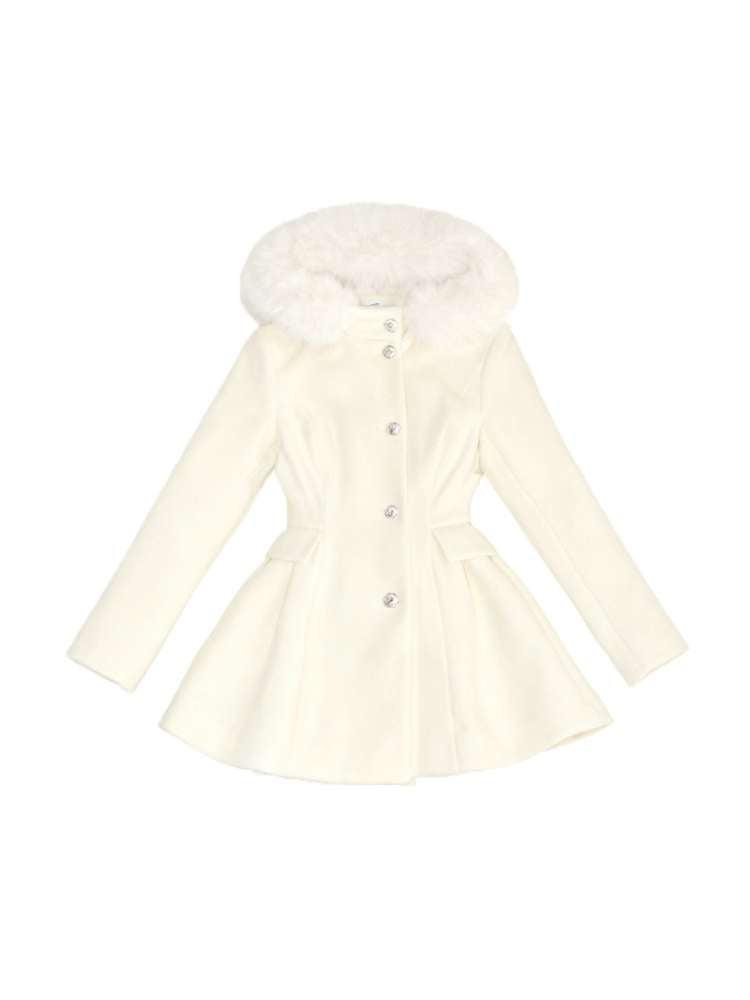 Hooded Large Fur Waist Woolen Coat【s0000015046】