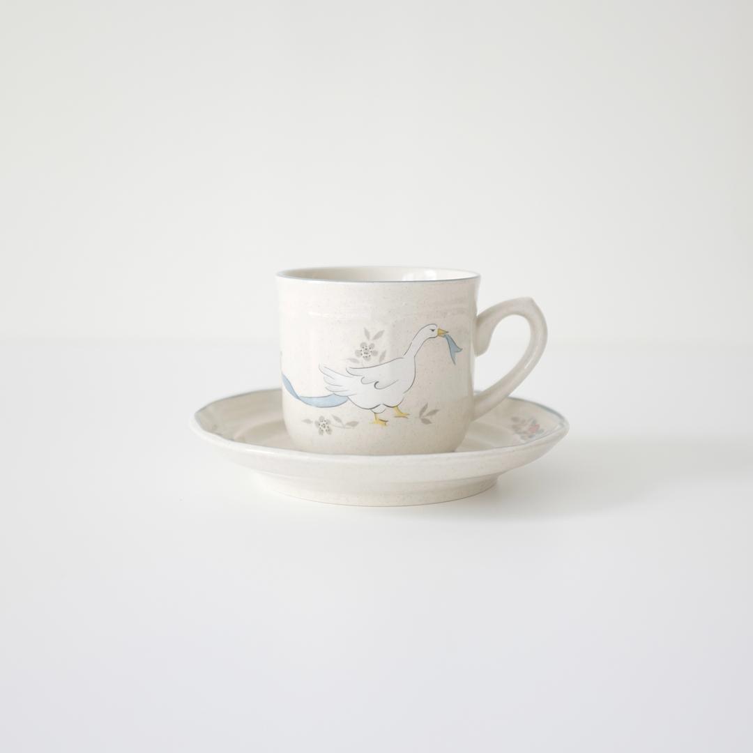 [vintage] International Goose Cup&Saucer 거위 컵앤소서