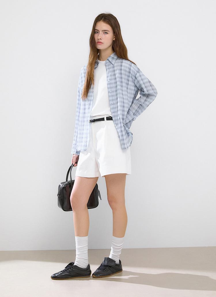 [NEW 시그니처] 시어서커 체크 셔츠_SWWSTP22210