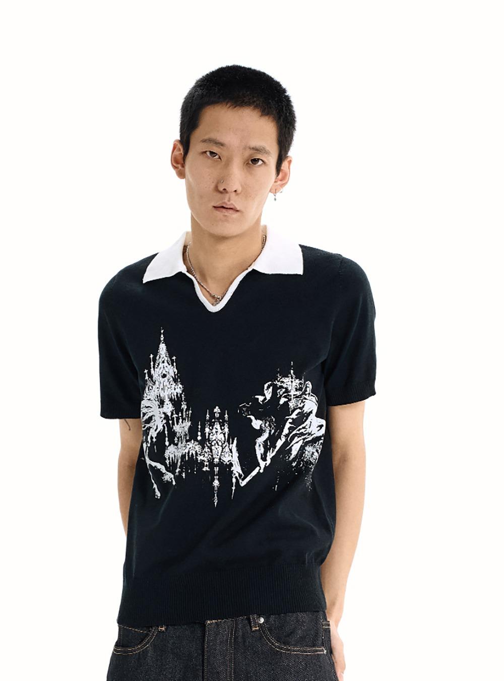 Death Reaper Graphic Knit Polo (2color)
