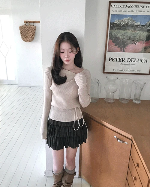 [ 소프트 골지 ] 피오니 pin - 언발 슬림 NT ( 스트랩 SET )