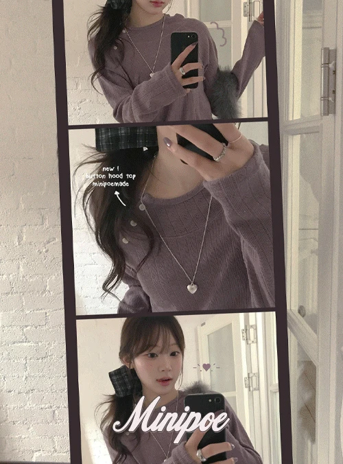 [BEST⭐️][MADE] 베로나 버튼 후드탑 (2color) / 3버튼 + 절개디테일 + 하이넥st