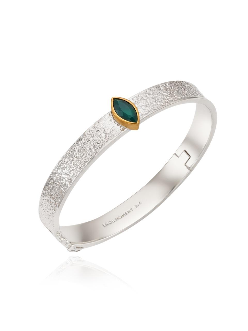Twig Andante Bangle (green chalcedony)