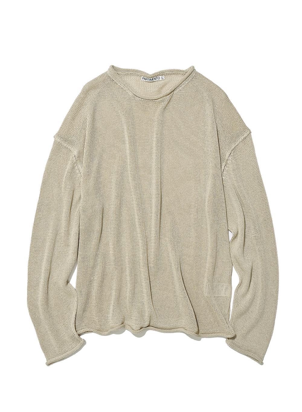 Linen Blend Cut-off Knit_Beige