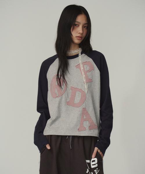 프렌다(PRENDA)  PRDA BIG PATCH RAGLAN LONG SLEEVE GRAY - 사이즈 & 후기 | 무신사