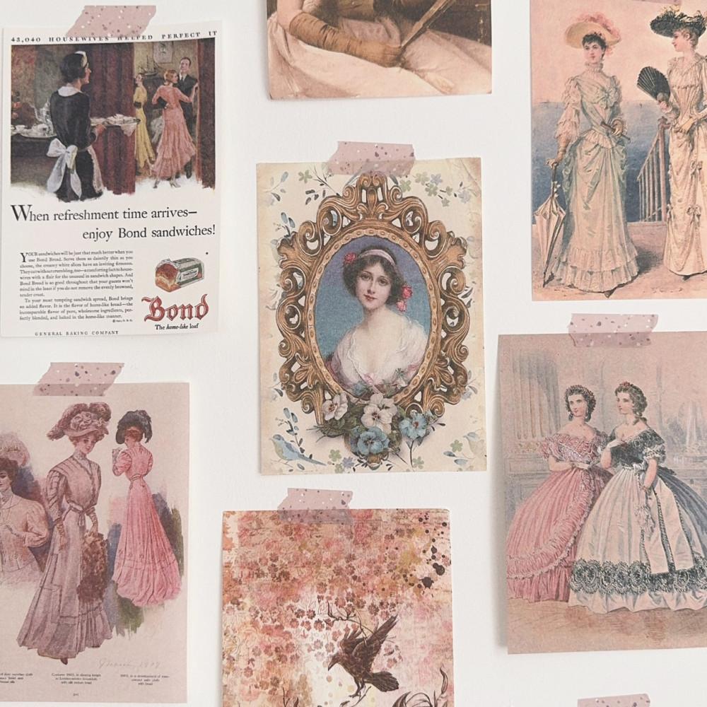 [100장] 올데이인 빈티지 페이퍼 영문 레터링 프렌치 감성 소품 다꾸 벽데코