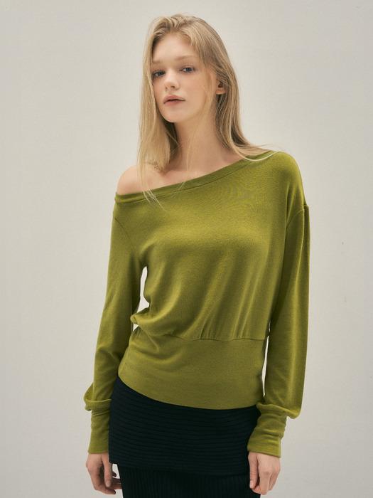 Wool Blend 2Way Halter Neck T-Shirt_CTT387(Olive)