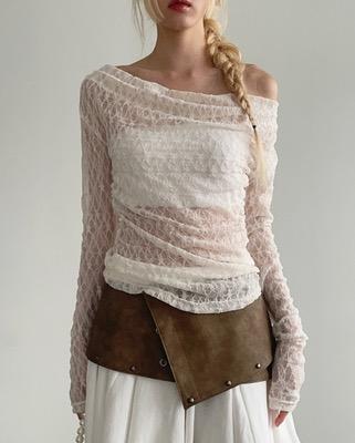 lace drape tee (2color)