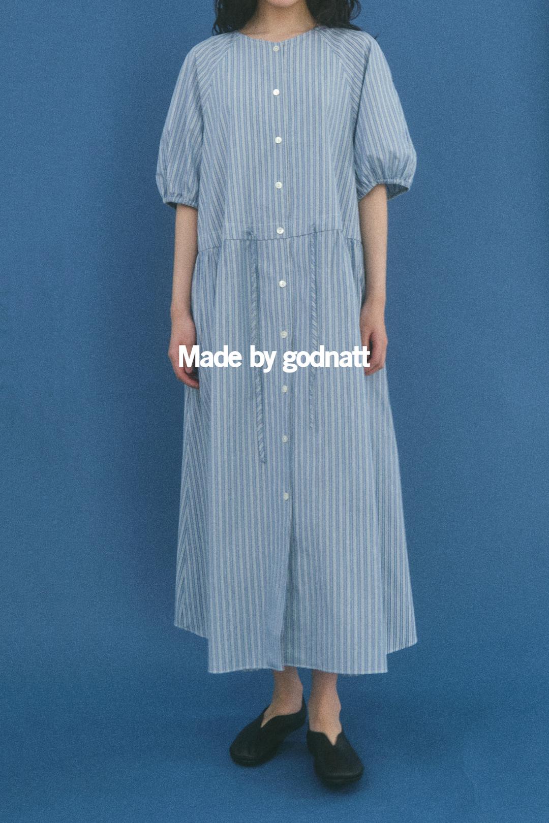 스트라이프 드로우 원피스