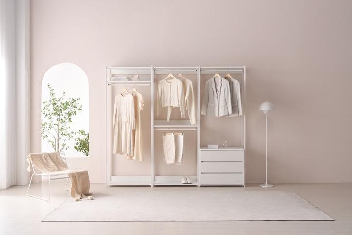 리움 철제 드레스룸 행거 시스템장 시스템행거 모듈형행거 옷장 400/800/1200