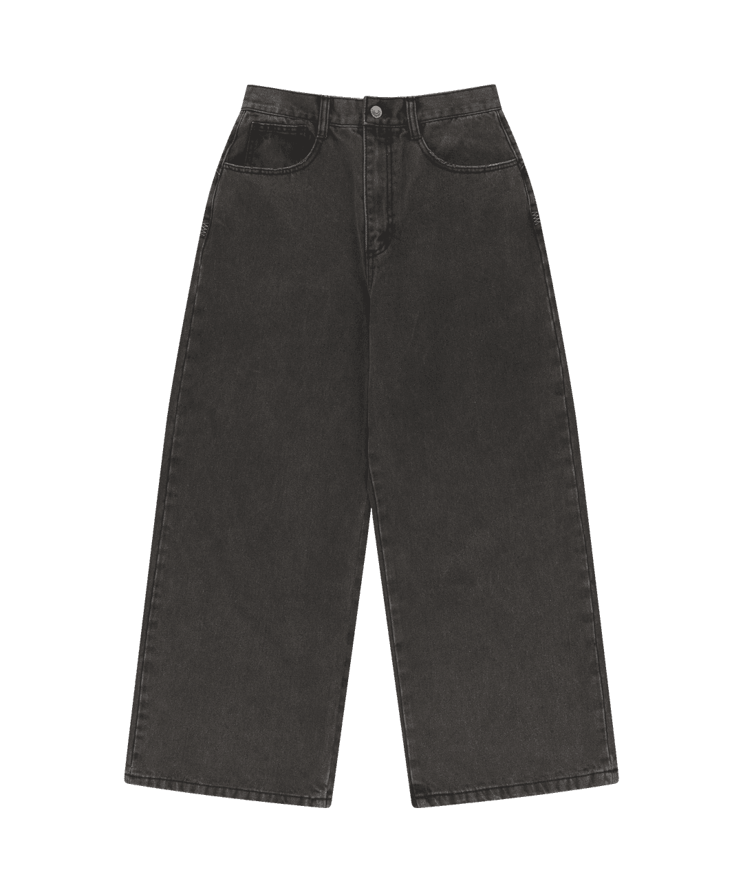W STITCH DENIM PANTS BLACK