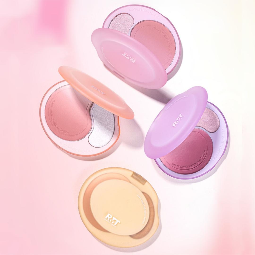 ROMANTIC BEAUTY Sweet Gradient Blusher & Highlighter Makeup Palette T3827