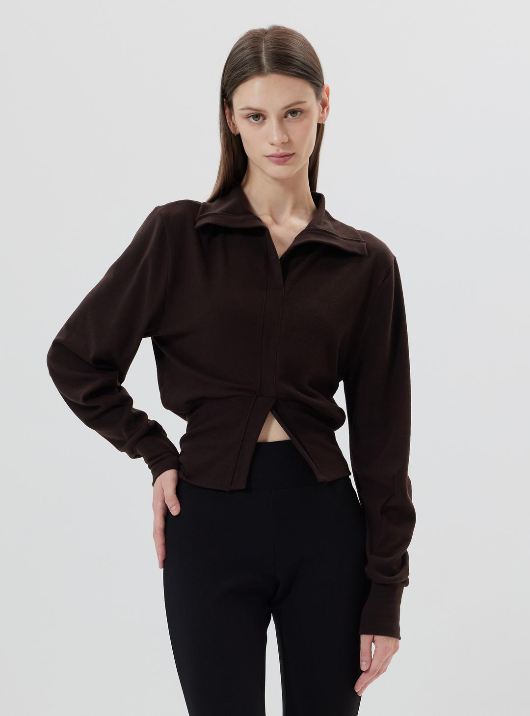 [NEW] 에피날 슬릿 오픈칼라 스웻셔츠  Epinal slit open-collar sweatshirt (3color)