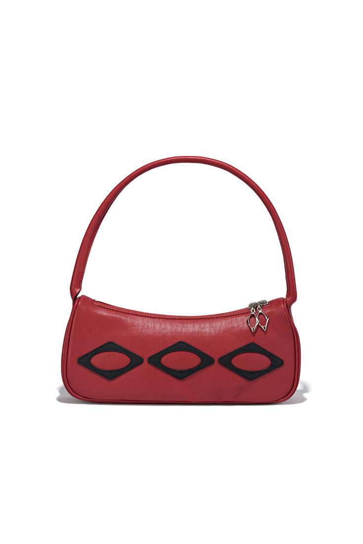 RHOMBUS LEATHER SOULDER BAG (FADED RED)